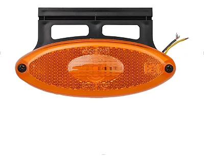 Lanterna Lateral Led 12v 24v Universal Oval Amarela