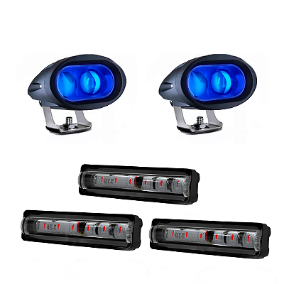 Kit Sinalização LED – 2 Spot Blue + 3 Red Zone