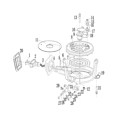 Helページ Motor De Popa Hidea 20 HP 20FHL(S)-THS Vista Explodida Cabeça de
