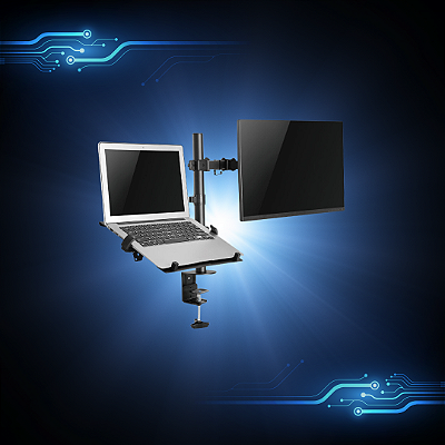 Suporte Para Monitor E Notebook Com Articulação Dupla - Plmsmn1A