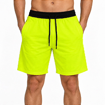 Bermuda Masculina Moletinho MXD Conceito Amarelo Fluorescente