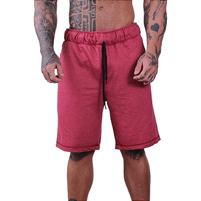 Bermuda Masculina Moletom MXD Conceito Mescla Vermelho