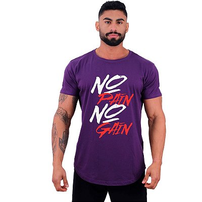 Camiseta Longline Manga Curta MXD Conceito No Pain No Gain