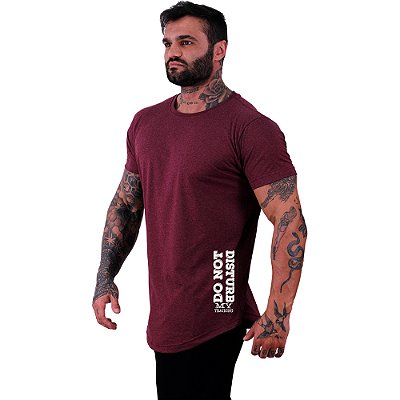 Camiseta Longline Masculina MXD Conceito Estampa Lateral Do Not Disturb My Training