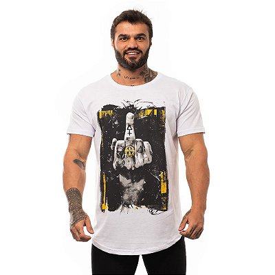 Camiseta Longline Masculina MXD Conceito Limitada Mãos Com Gestos Black Tattoo