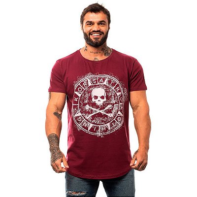 Camiseta Longline Masculina MXD Conceito Limitada Skull And Bone Clothing