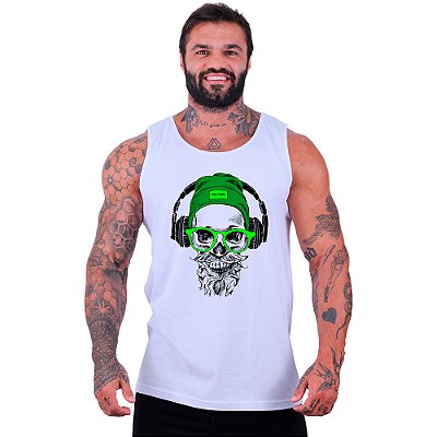 Regata Clássica Tradicional Masculina MXD Conceito Caveira com Headphone