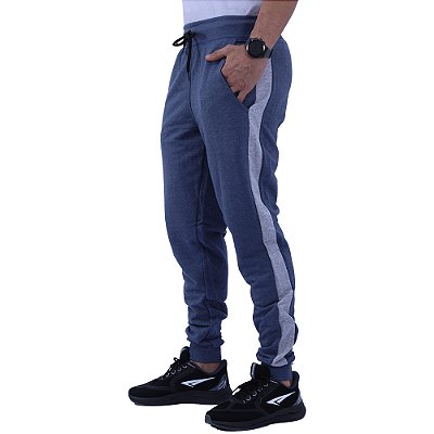 Calça Masculina Moletom MXD Conceito Mescla Marinho detalhe Mescla Tradicional