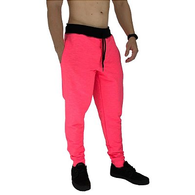 Calça Masculina Moletom MXD Conceito Rosa Fluorescente