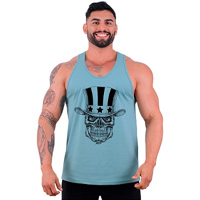 Regata Cavada Masculina MXD Conceito Caveira Mágica Cartola Skull