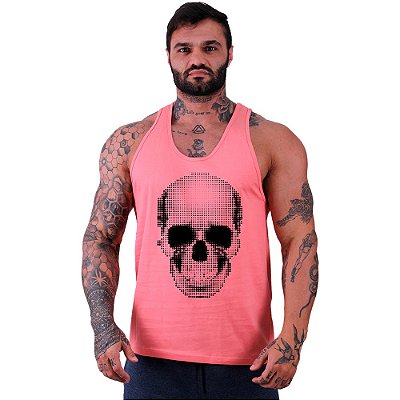 Regata Cavada Masculina MXD Conceito Caveira Quadricular