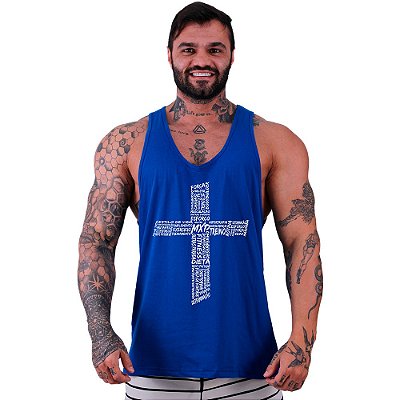 Regata Cavada Masculina MXD Conceito Crucifixo Motivacional Musculação Pesado