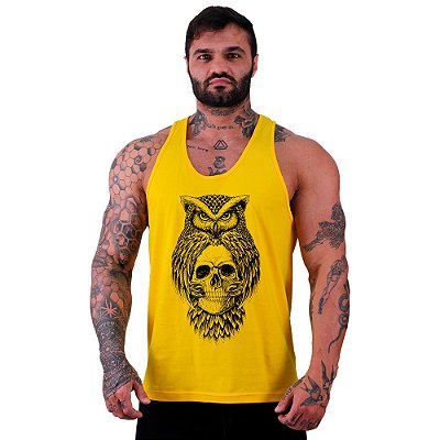 Regata Cavada Masculina MXD Conceito Owl and Skull Coruja Sabedoria