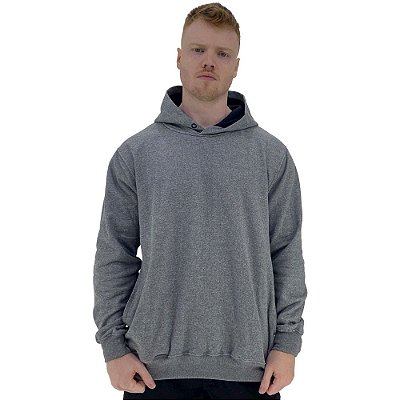 Blusa Moletom Masculino MXD Conceito Com Touca Mescla Escuro
