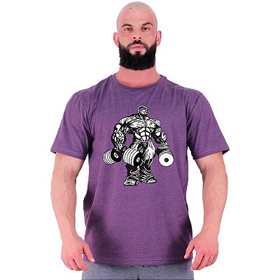 Camiseta Tradicional Manga Curta MXD Conceito Bodybuilding Com Halteres