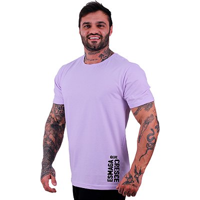 Camiseta Tradicional Masculina MXD Conceito Estampa Lateral Esmaga que Cresce Vertical