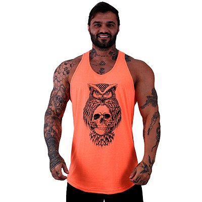Regata Longline Masculina MXD Conceito Coruja com Caveira