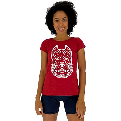 Camiseta Babylook Feminina MXD Conceito Pitbull Gangster