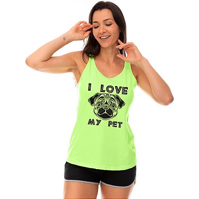 Regata Feminina Recorte Nadador MXD Conceito I Love My Pet