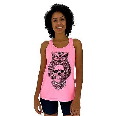 Regata Feminina Recorte Nadador MXD Conceito Owl And Skull