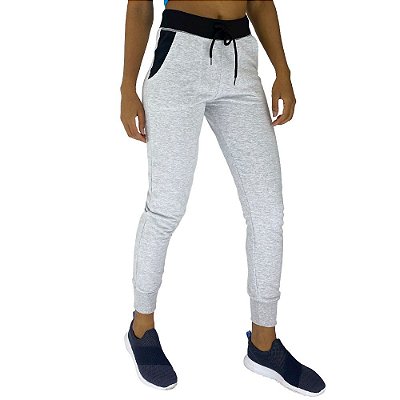 Calça Feminina Moletom MXD Conceito Mescla Alvejado
