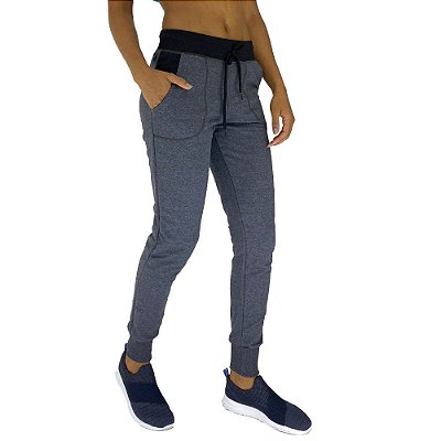 Calça Feminina Moletom MXD Conceito Mescla Marinho