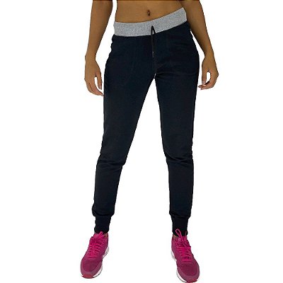 Calça Feminina Moletom MXD Conceito Preto Básico