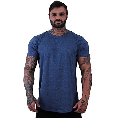 Camiseta Longline 50/50 Algodão e Poliéster Masculina MXD Conceito Mescla Marinho