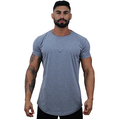 Camiseta Longline 50/50 Algodão e Poliéster Masculina MXD Conceito Mescla Preto
