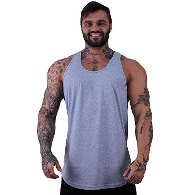 Regata Longline Cavada Lisa Masculina MXD Conceito 50% Algodão 50% Poliéster Mescla Tradicional