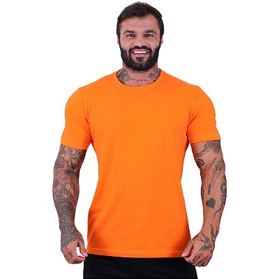 Camiseta Tradicional Masculina MXD Conceito 100% Algodão Laranja