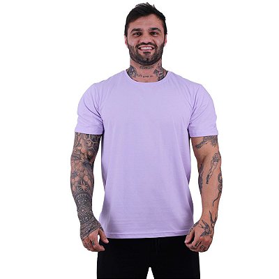 Camiseta Tradicional Masculina MXD Conceito 100% Algodão Lilás Bebê