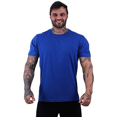 Camiseta Tradicional Masculina MXD Conceito 100% Algodão Azul Royal
