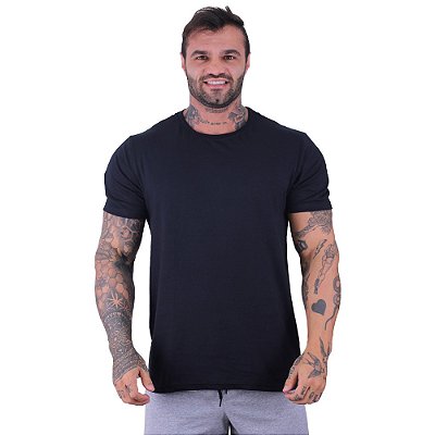 Camiseta Tradicional Masculina MXD Conceito 100% Algodão Preto Básico