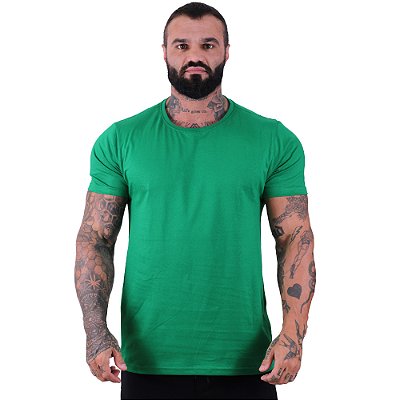 Camiseta Tradicional Masculina MXD Conceito 100% Algodão Verde Bandeira