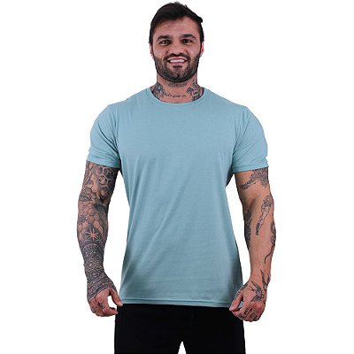 Camiseta Tradicional Masculina MXD Conceito 100% Algodão Verde Bebê