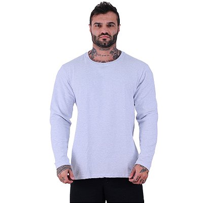Camiseta Manga Longa Masculina MXD Conceito Mescla Alvejado