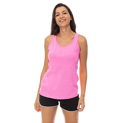 Regata Feminina MXD Conceito Rosa Fluorescente