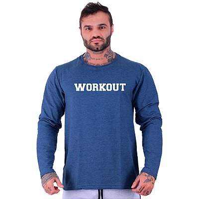 Camiseta Manga Longa Moletinho MXD Conceito Workout Exercite-se
