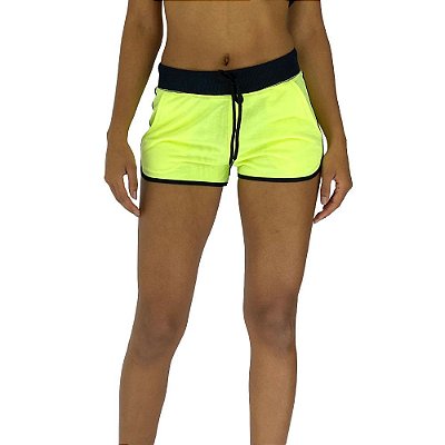 Shortinho Feminino Moletom MXD Conceito Amarelo Fluorescente