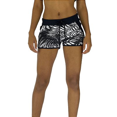 Shortinho Feminino Moletom MXD Conceito Folhas Brancas