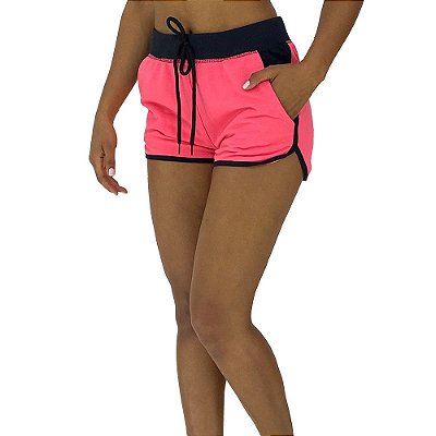 Shortinho Feminino Moletom MXD Conceito Rosa Fluorescente