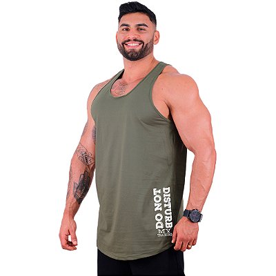Regata Longline Masculina MXD Conceito Estampa Lateral Do Not Disturb My Training