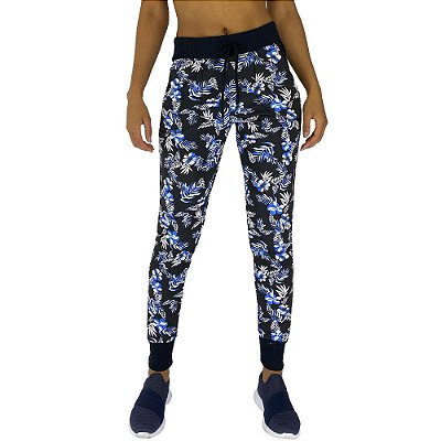 Calça Feminina Moletom MXD Conceito Floral Azul