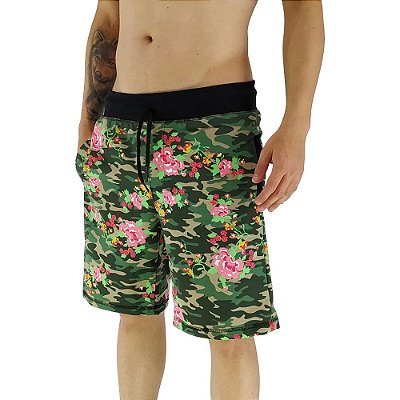 Bermuda Masculina Moletinho MXD Conceito Camuflado Floral
