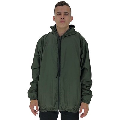 Jaqueta Corta Vento com Zíper MXD Conceito Verde Básico