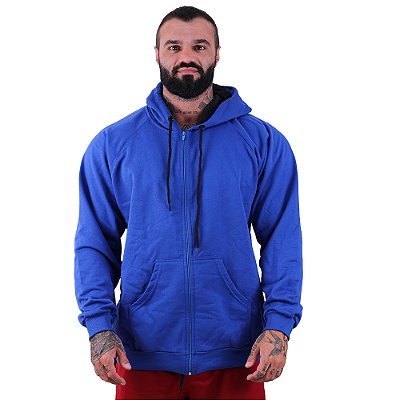 Jaqueta Moletom com Zíper Masculina MXD Conceito Azul Royal