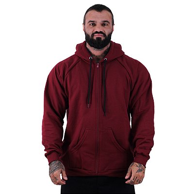 Jaqueta Moletom com Zíper Masculina MXD Conceito Bordô