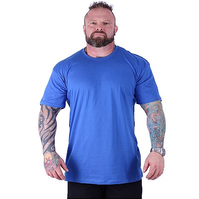 Camiseta Plus Size Tradicional Manga Curta MXD Conceito 100% Algodão Azul