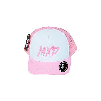 Boné Trucker MXD Conceito Unissex Branco e Rosa